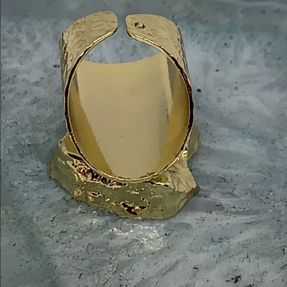 NATURAL DRUZY & AGATE SLICE ADJUSTABLE RING - Picture 8 of 8